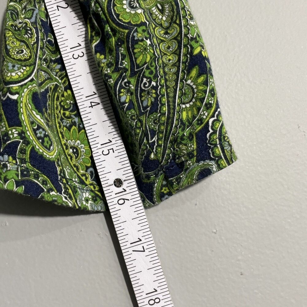 Michael Kors Women’s M Green Paisley Bell Sleeve Blouse Dark Cottagecore - Picture 4 of 9